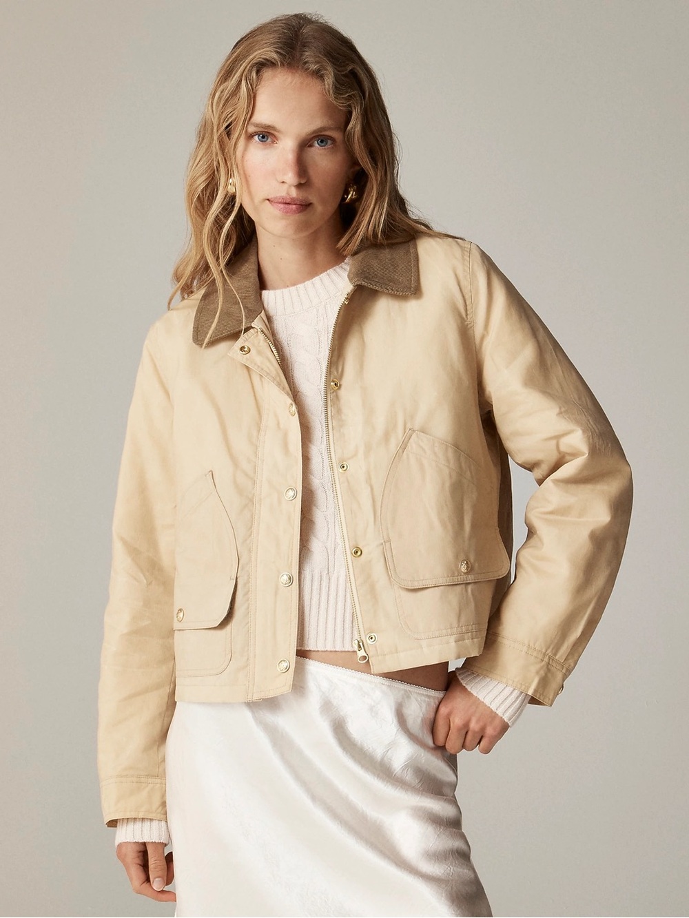 J. Crew Women's short Barn Jacket in English ripstop cotton